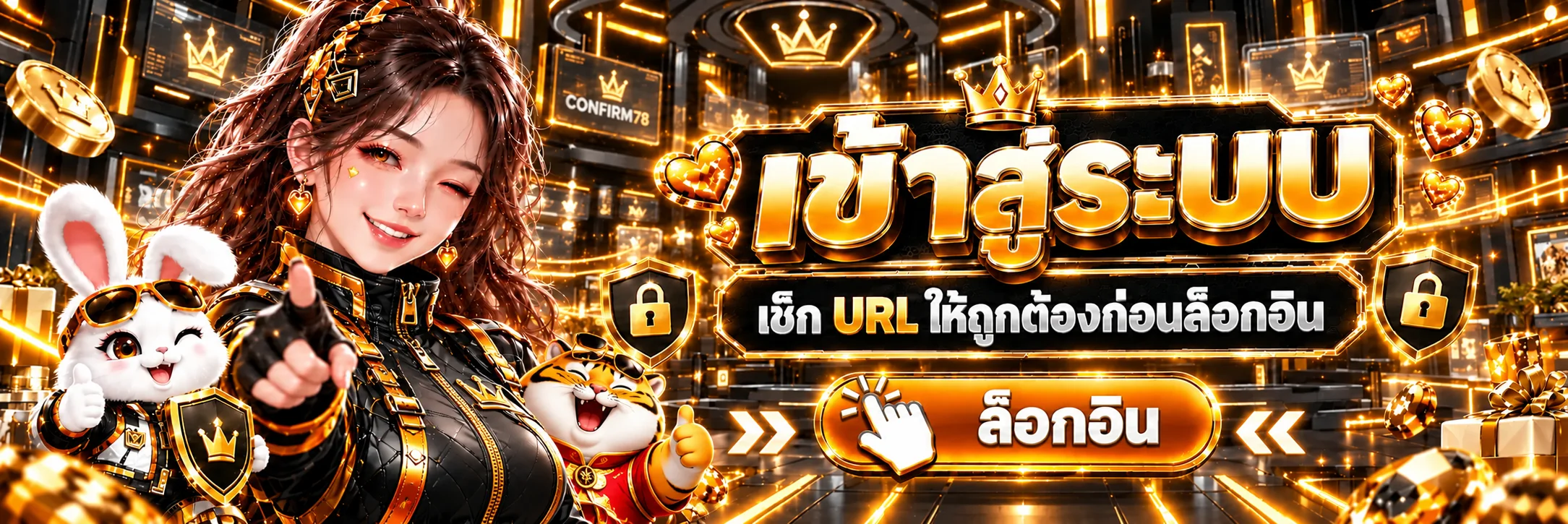 ทางเข้า CONFIRM78 และคำเตือนตรวจ URL ก่อนล็อกอิน